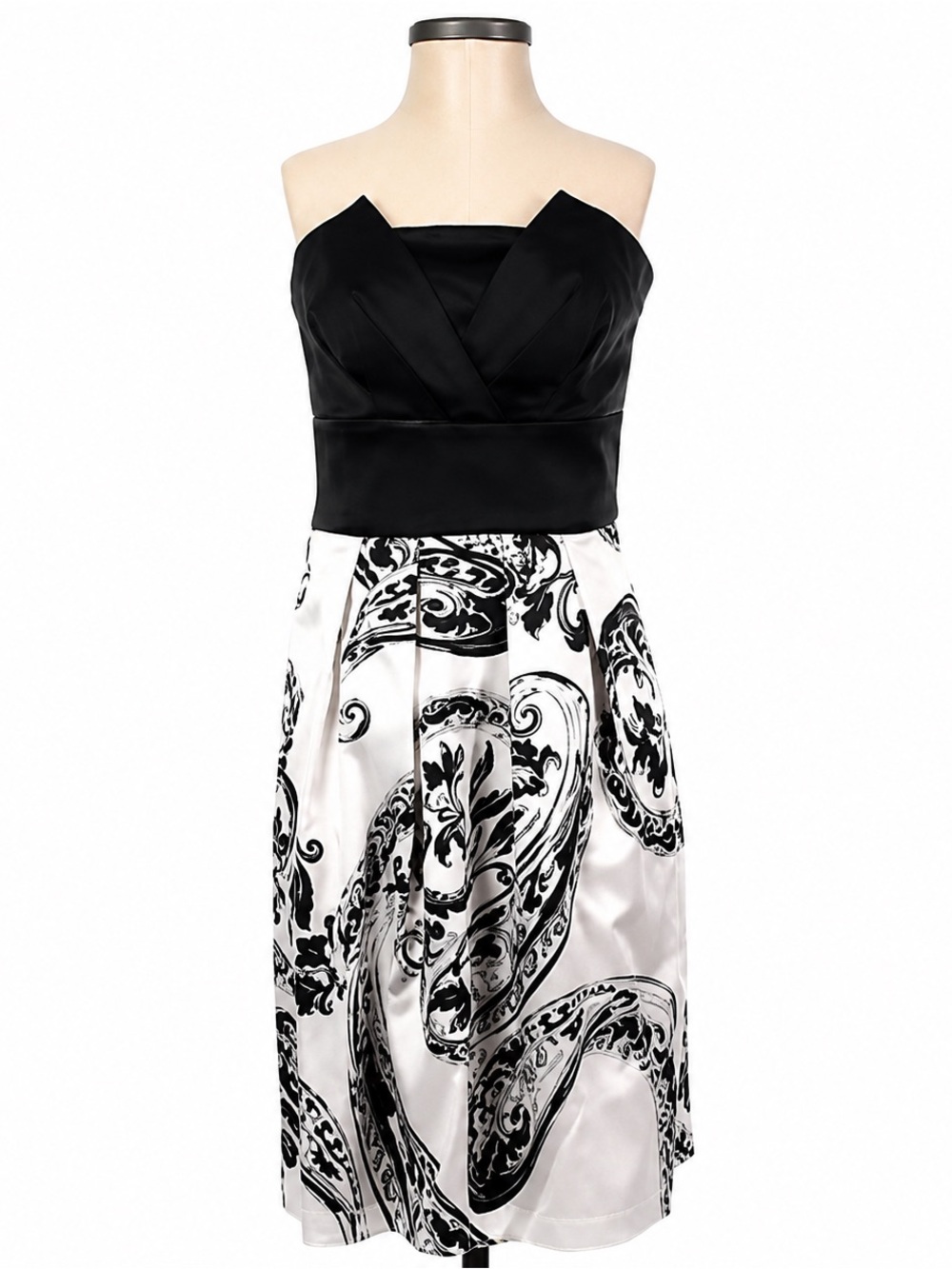 White House Black Market Strapless Paisley Cocktail Dress Size 2